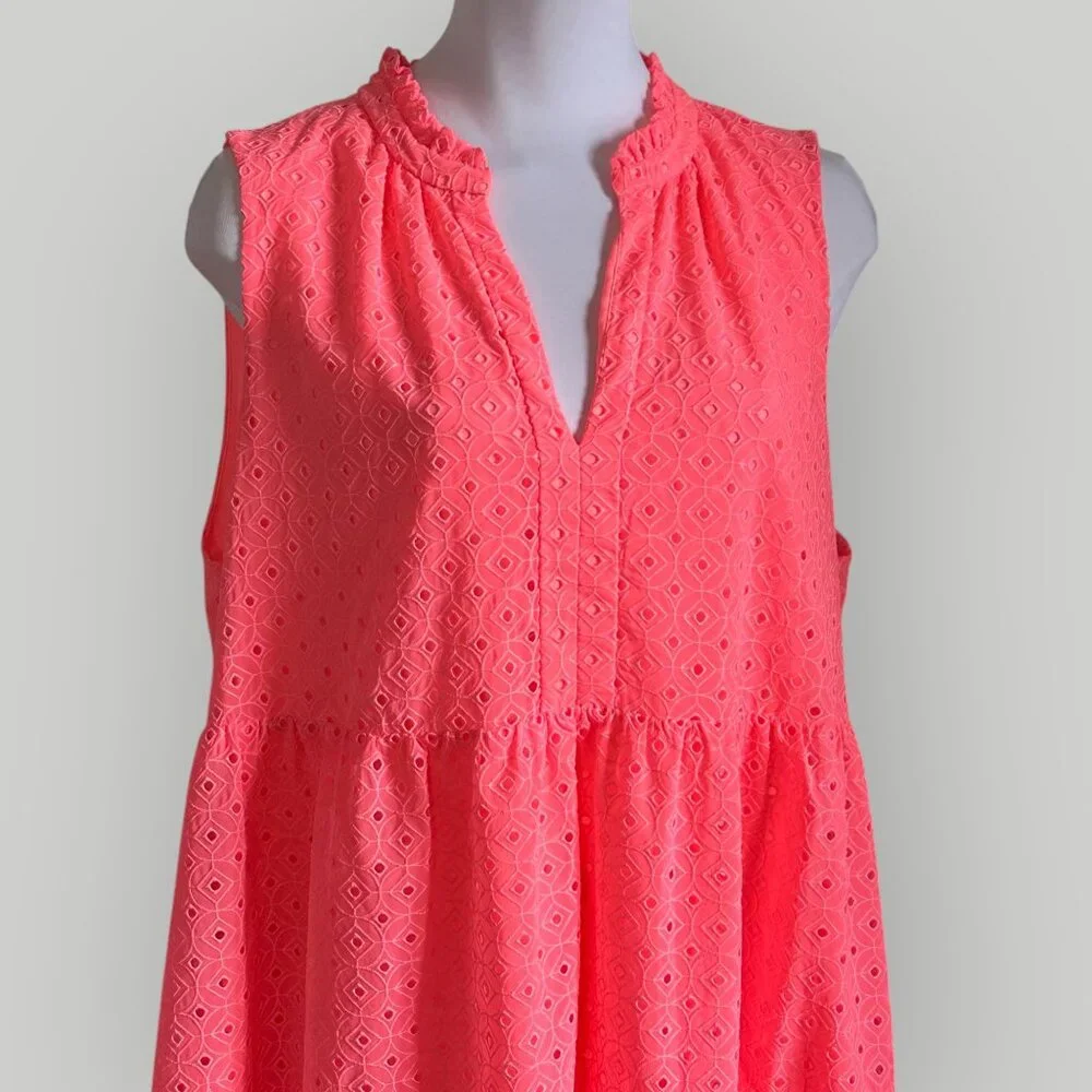 Lilly Pulitzer Women's NOVELLA DRESS Coral Mini Medallion Chiffon New w/Tags XL - Picture 3 of 8